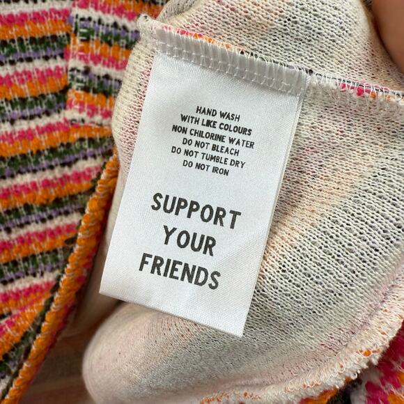 KROST Crushed Sand Sweater Vest Sz XXL | Multicolor Knit Stripe Y2K Vibe - Picture 9 of 10